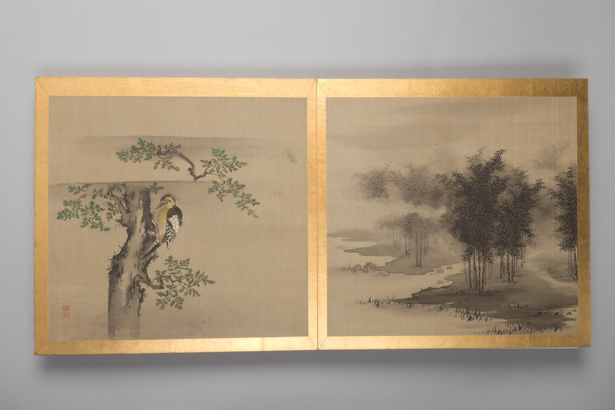 Trinta pinturas de aves, flores e paisagens, finais do século XVIII (álbum; seda) de Japanese School