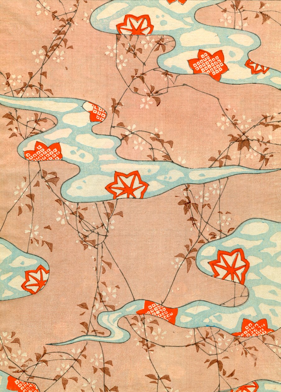 Impressão de Folhas de Queda de Madeira de Japanese School