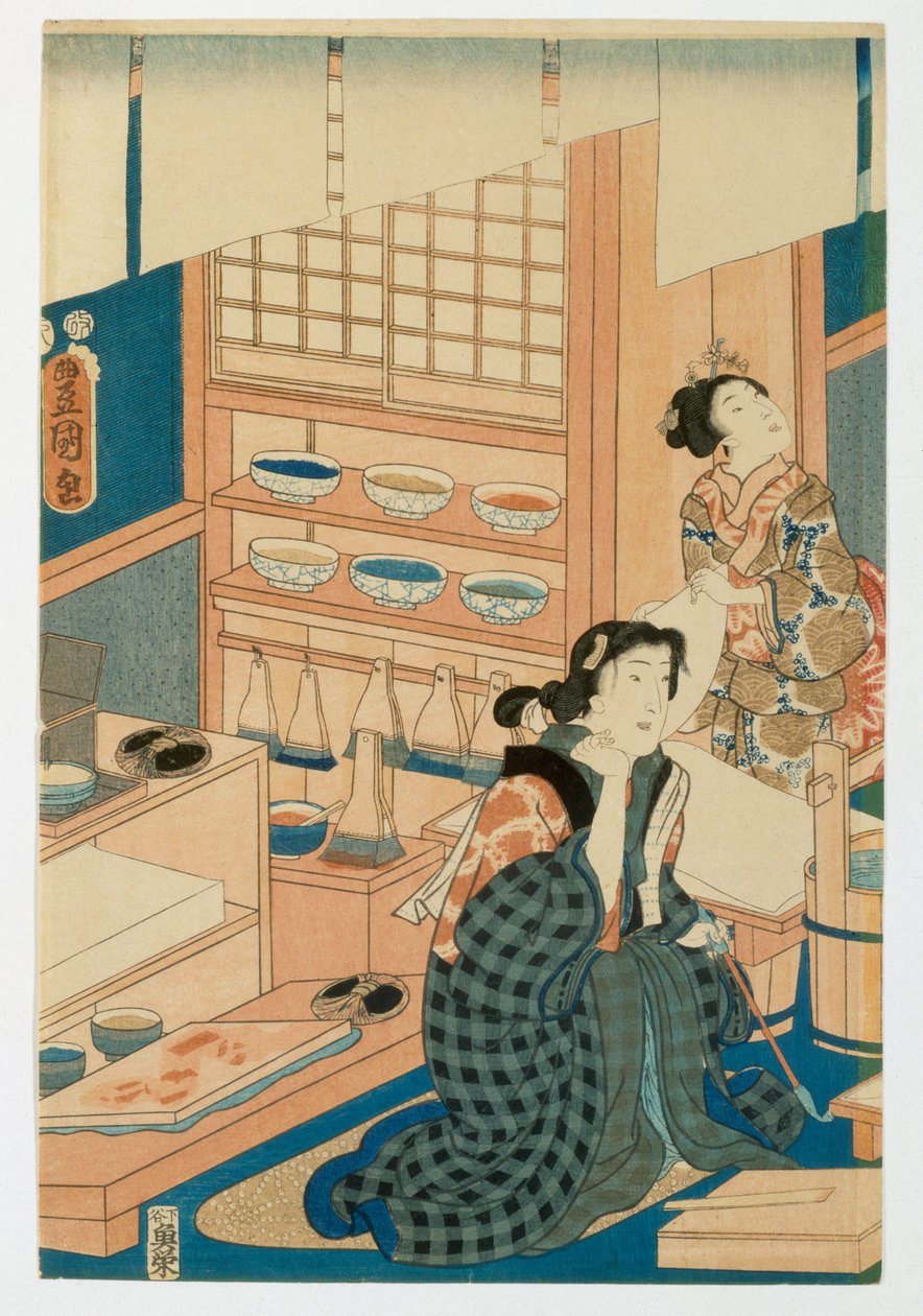 Produção de Woodblock de Japanese School