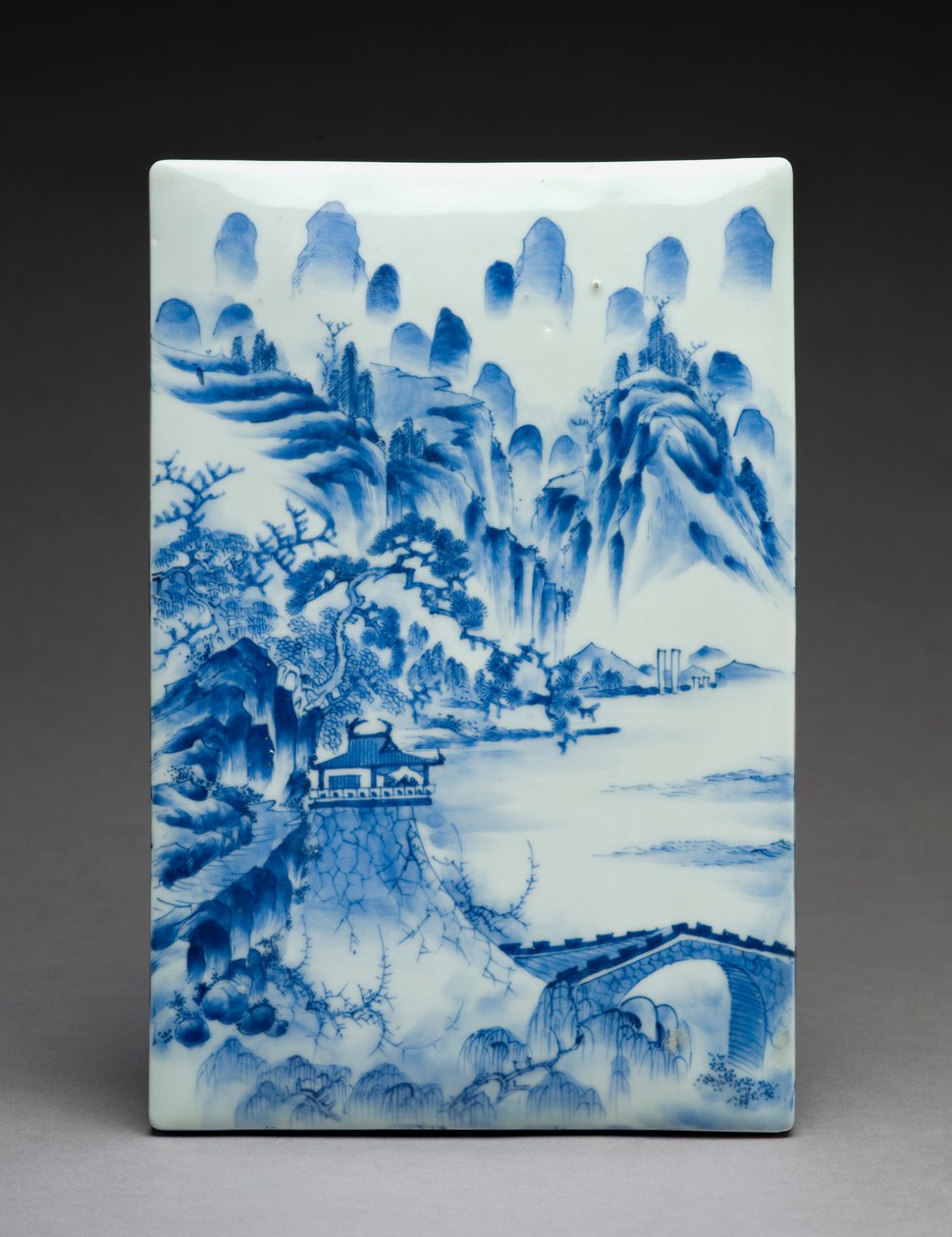 Escrevendo caixa com paisagem, Seto kiln-site (porcelana) de Japanese School