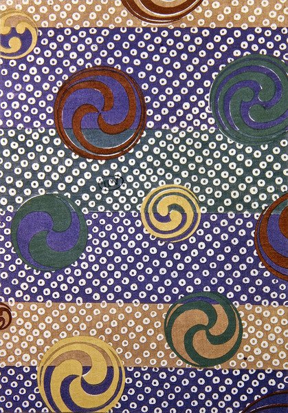 Yin Yang design para tecido, final do século XIX (cor xilogravura) de Japanese School