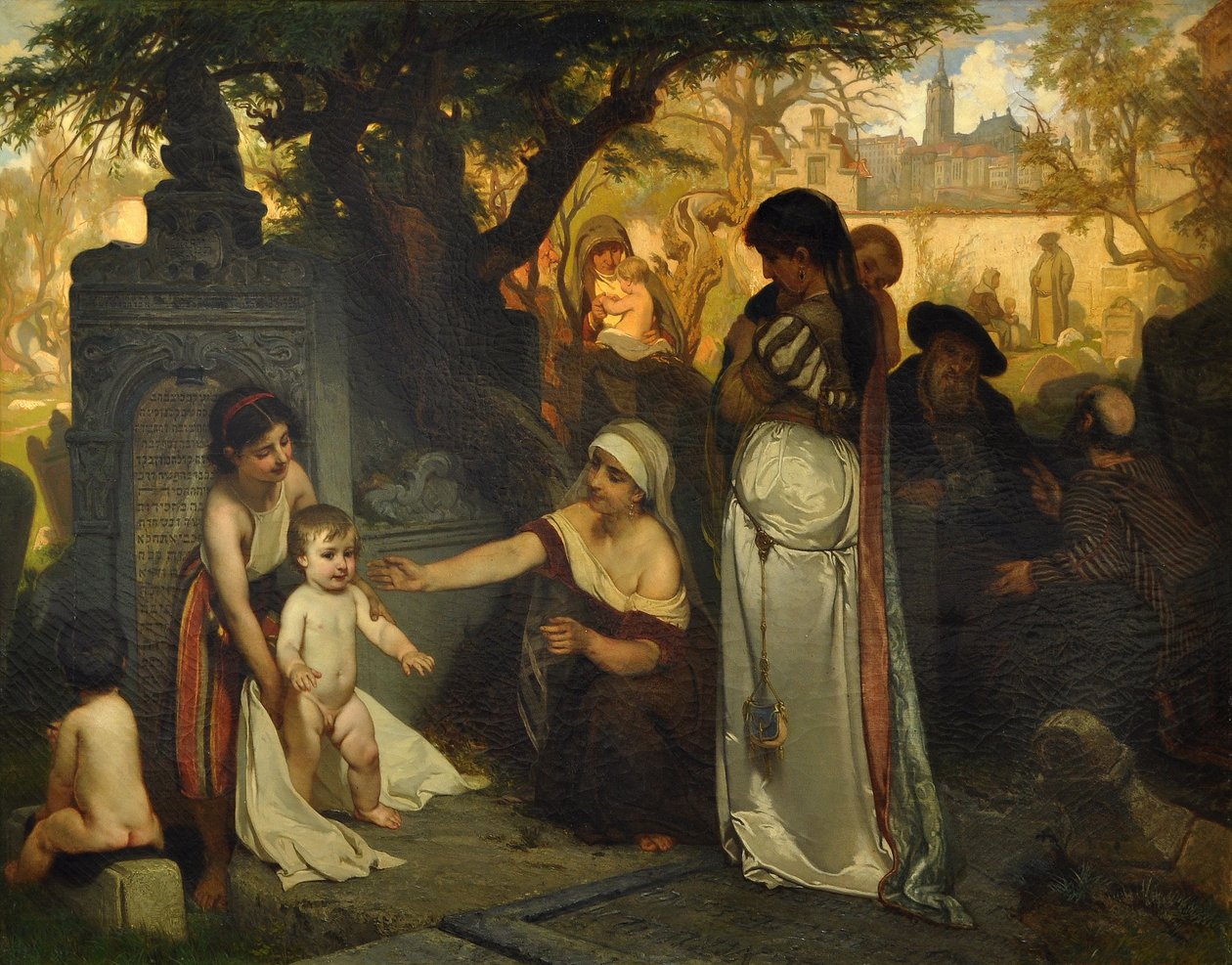 O antigo cemitério judeu em Praga, 1857 de Jaroslav Cermak