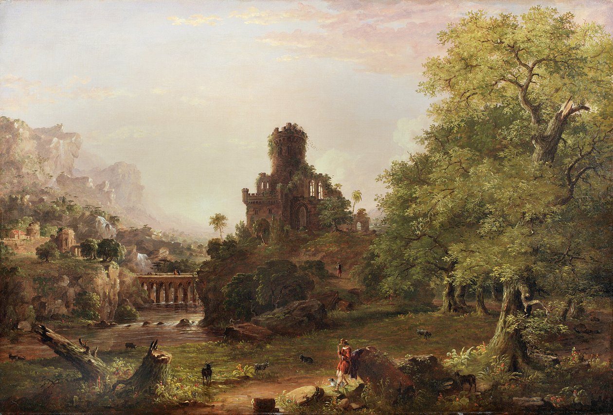 Paisagem com ruínas, 1854 de Jasper Francis Cropsey