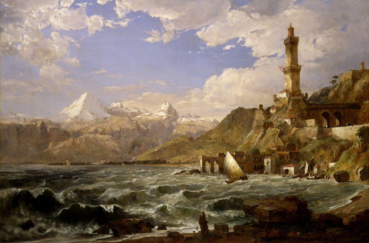 A costa de Gênova de Jasper Francis Cropsey