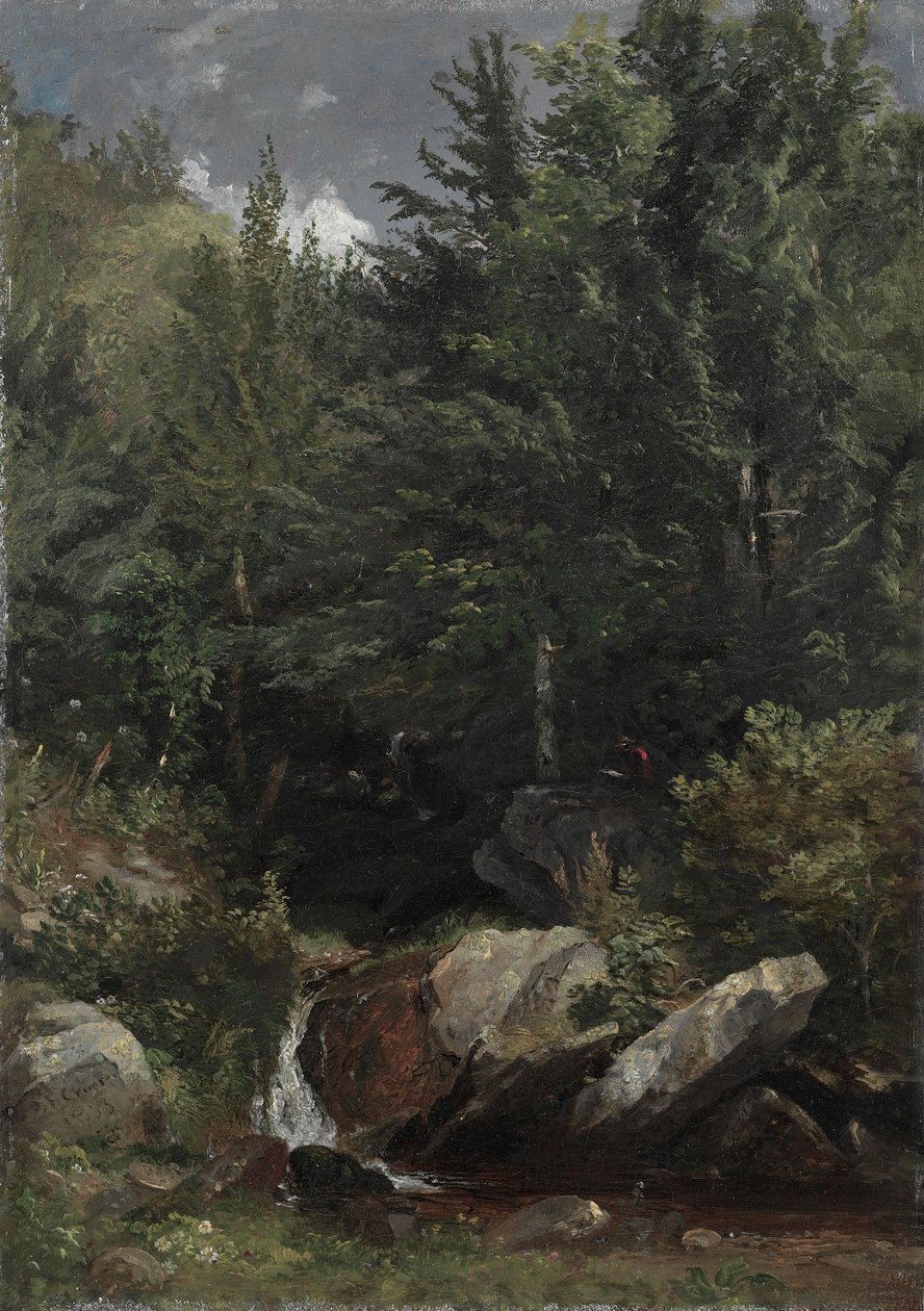 Trees and a Stream on a Hillside, 1853. de Jasper F. Cropsey