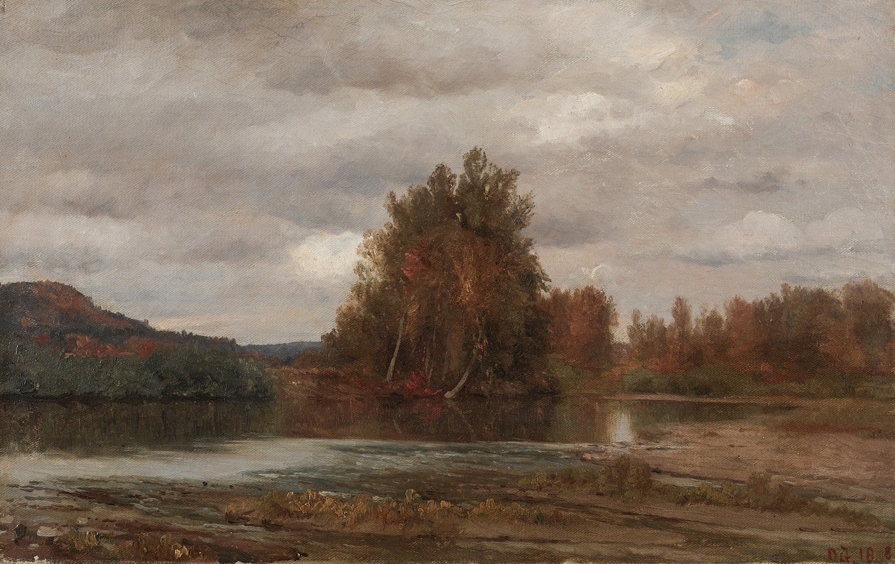 Dia cinzento no Esopus de Jasper Francis Cropsey