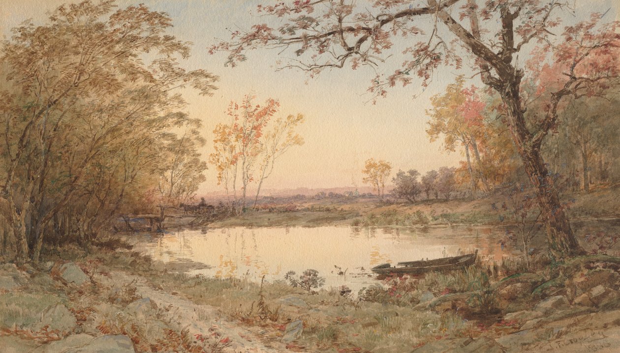 Paisagem Hastings-on-Hudson, 1888. de Jasper Francis Cropsey