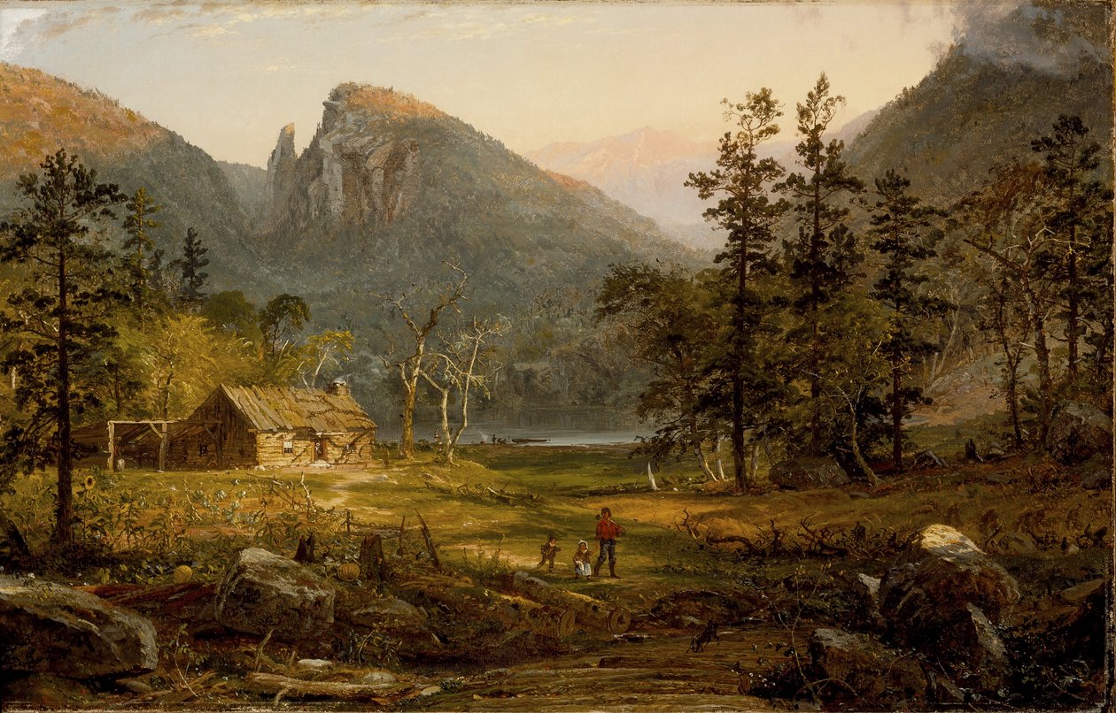 A casa do pioneiro, Eagle Cliff, White Mountains, 1859 de Jasper Francis Cropsey