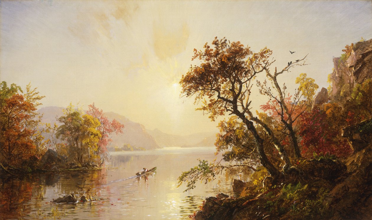 Remo de uma enseada, 1878 de Jasper Francis Cropsey
