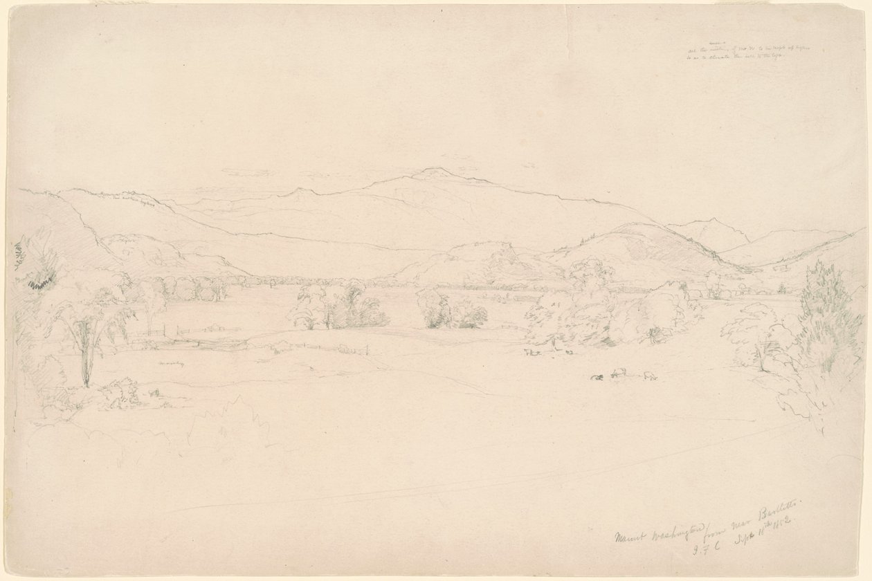 Estudo para "Vista de Mt. Washington" de Jasper Francis Cropsey