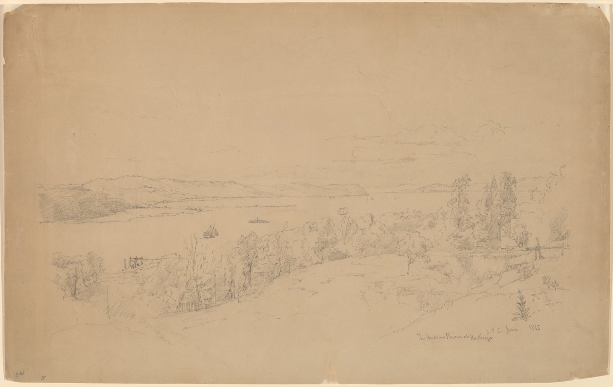 O Rio Hudson em Hastings de Jasper Francis Cropsey