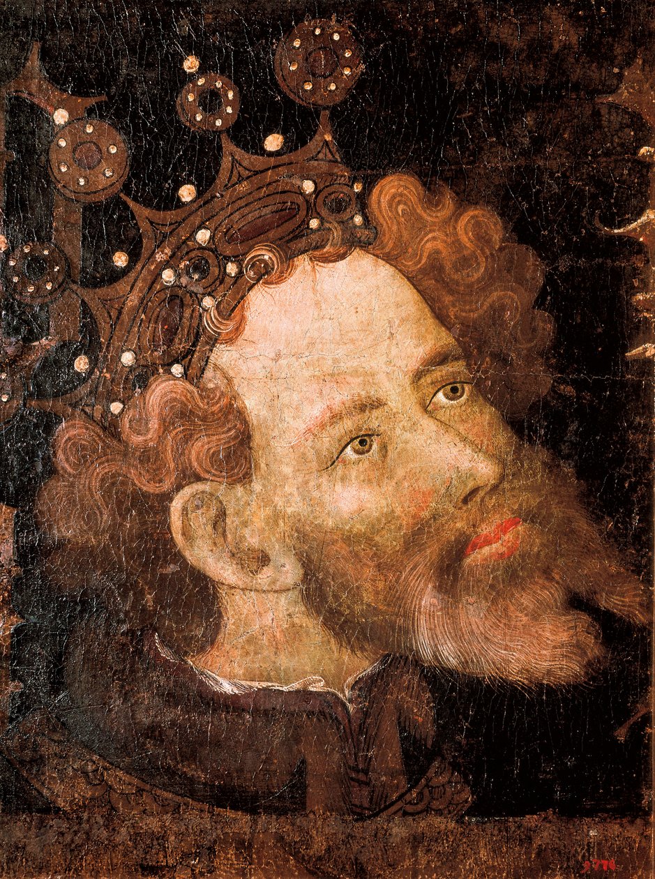 Pedro IV de Aragão, pormenor de uma tempera sobre madeira de Jaume Mateu de Jaume Mateu