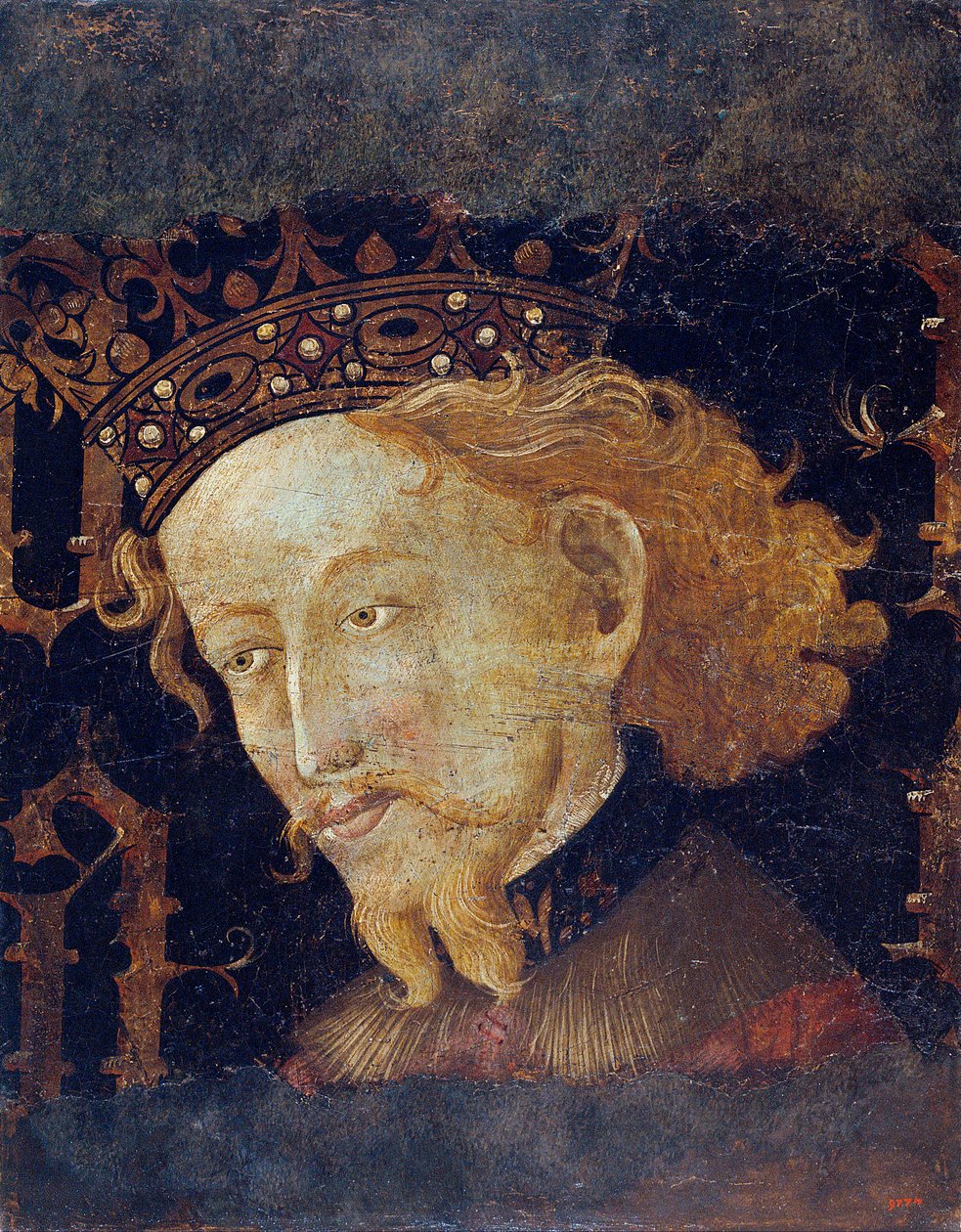 Tiago I de Aragão, o Conquistador - Tiago I (1208-1276), Rei de Aragão - Pintura de Jaume (Jaime) Mateu (1382-1452) - 1427 - Tempera em painel - 56,5x45,4 - Museu Nacional d