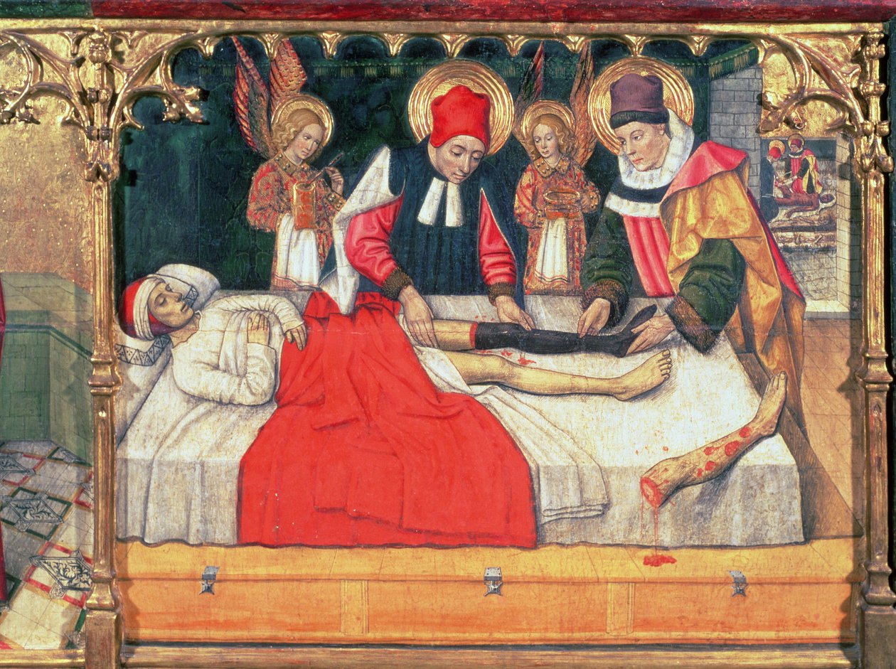 126-0035321 SS. Cosme e Damião enxertam a perna de um etíope no toco do diácono Justiniano; de Jaume Huguet