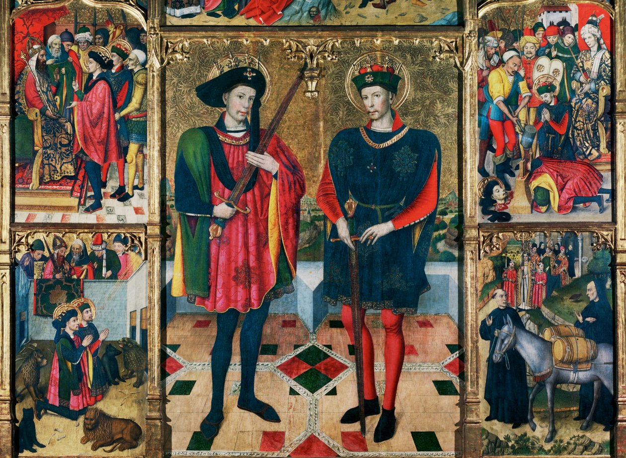 Altar dos Santos Abdon e Senen, representado na imagem de ... de Jaume Huguet