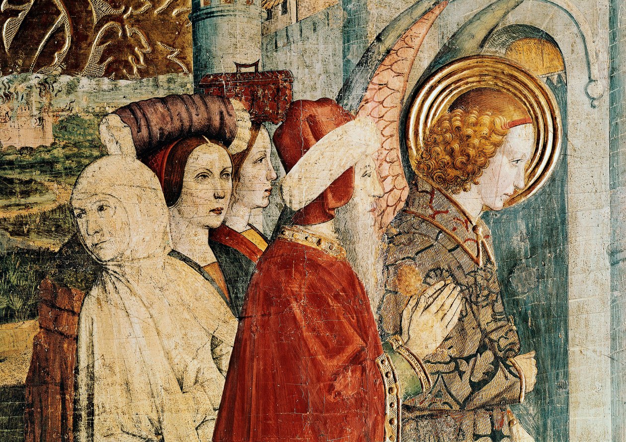 Altarpe de São Bernardino e o Anjo da Guarda, detalhe do voo de Loth de Jaume Huguet