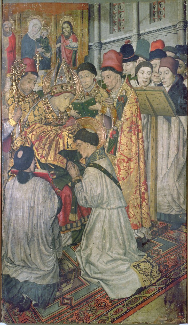 Painel da Ordem de São Vicente pelo Bispo de Saragoça, São Valério (óleo sobre painel) de Jaume Huguet
