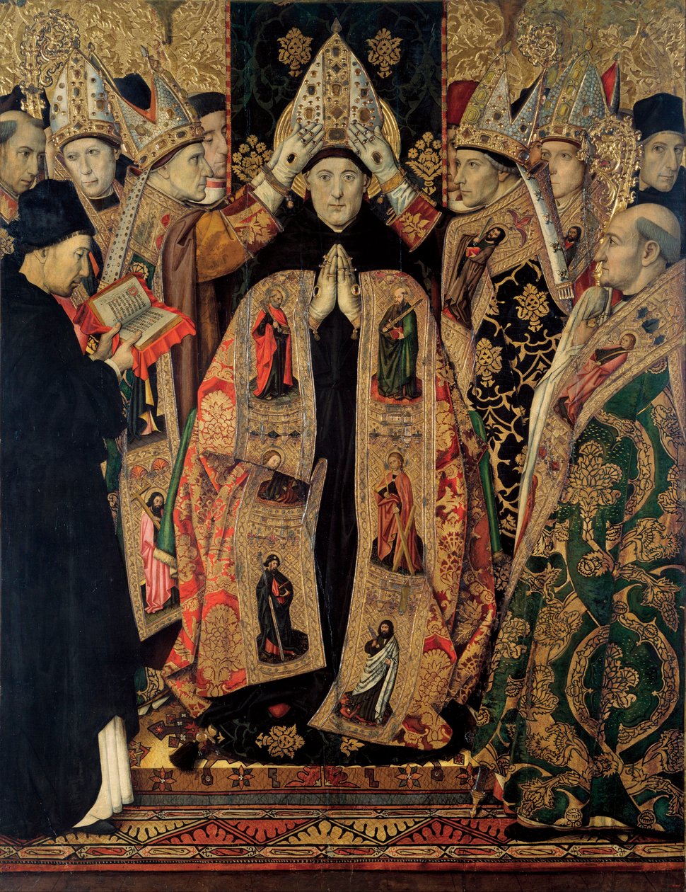 Altarpiece of Saint Augustine - A Consagração de Santo Agostinho - Pintura de Huguet, Jaume (1412-1492) - 1462-1465 - Tempera em painel - 250x193 - Museu Nacional d