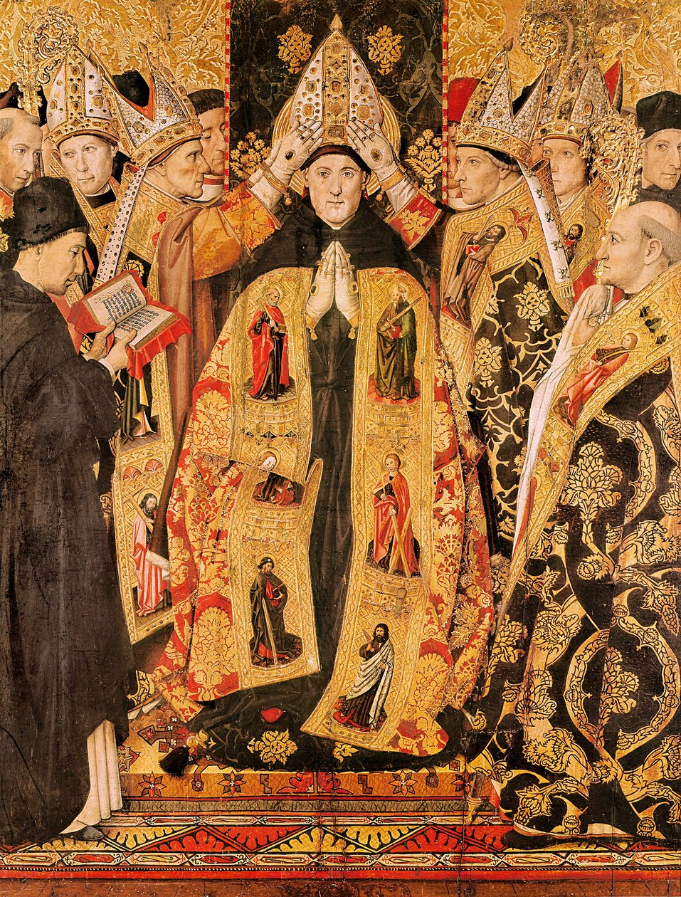 “" A Consagração de Santo Agostinho de Hipona "" Altarpe de Santo Agostinho. Detrempe sobre madeira de Jaume Huguet (1415-1492). 1466-1475. Da Igreja de Santo Agostinho de Barcelona. de Jaume Huguet