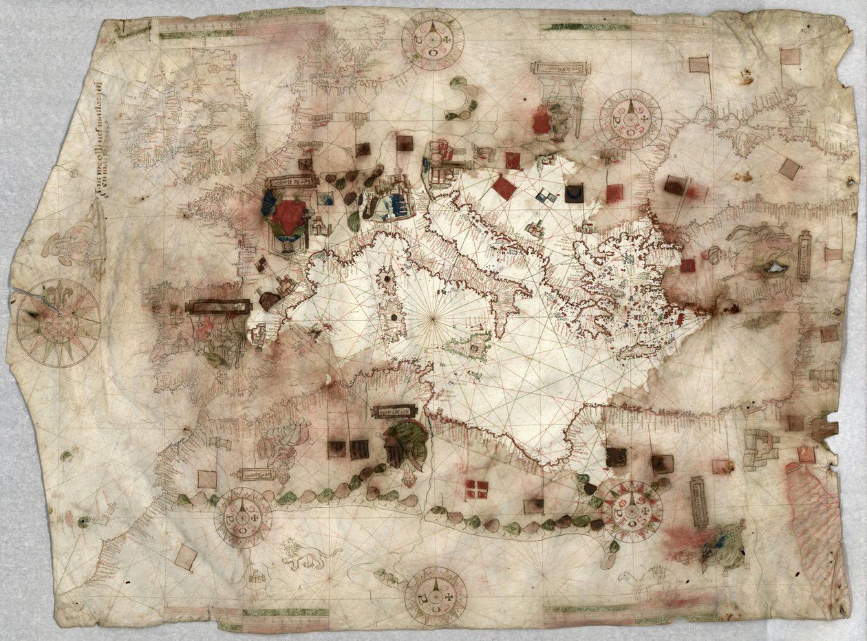 Mapa portolano de Jaume Olives (1550) de Jaume Olives