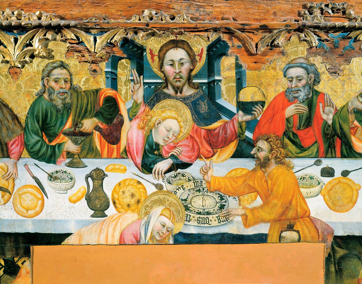 O cene (detalhe) c.1370-1400 (pintura) de Jaume the elder Ferrer