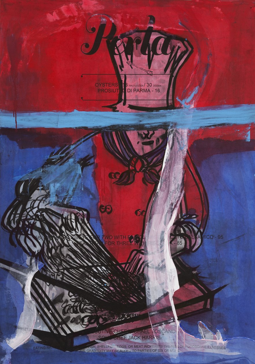 Bomb Pop Chef, 2016 (técnica mista sobre papel para aguarela montado num painel com receita no verso) de Jay Batlle