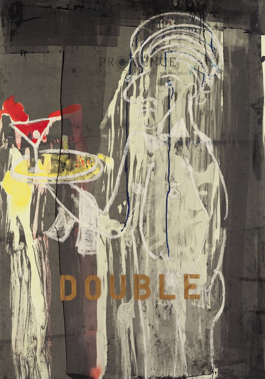 Double, 2010 (técnica mista sobre papel para aguarela montado em painel com receita no verso) de Jay Batlle