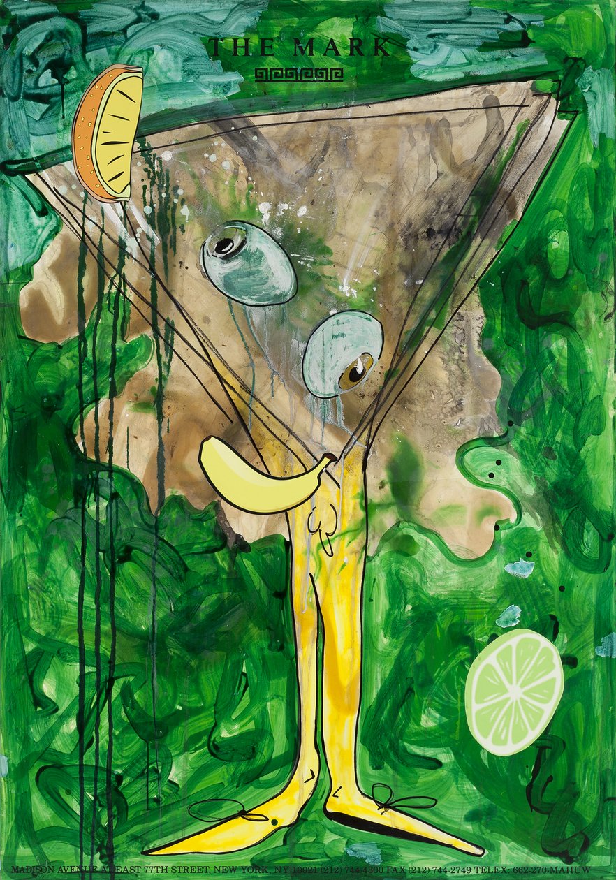 Fruitbreakthrough, 2010 (técnica mista sobre papel para aguarela montado em painel com receita no verso) de Jay Batlle