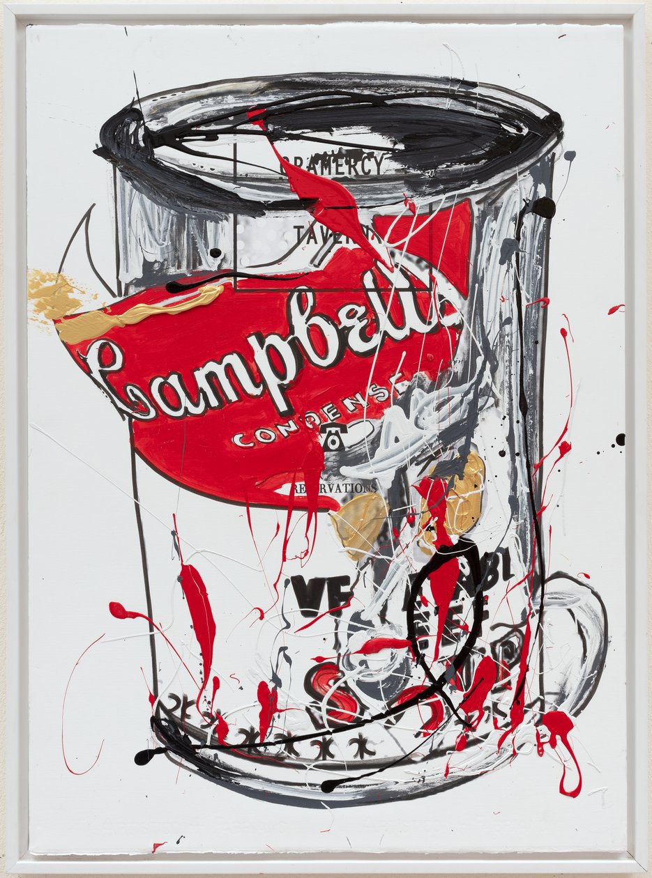 Soup Can 3 NewYorker, 2019 (tinta de casa e tinta sobre tela) de Jay Batlle