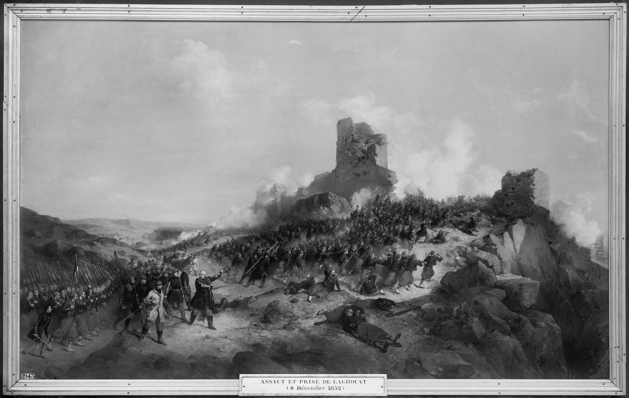 Tomando de Laghouat pelo general Pelissier (1794-1864) no 4 de dezembro de 1852, 1853 de Jean Adolphe Beauce