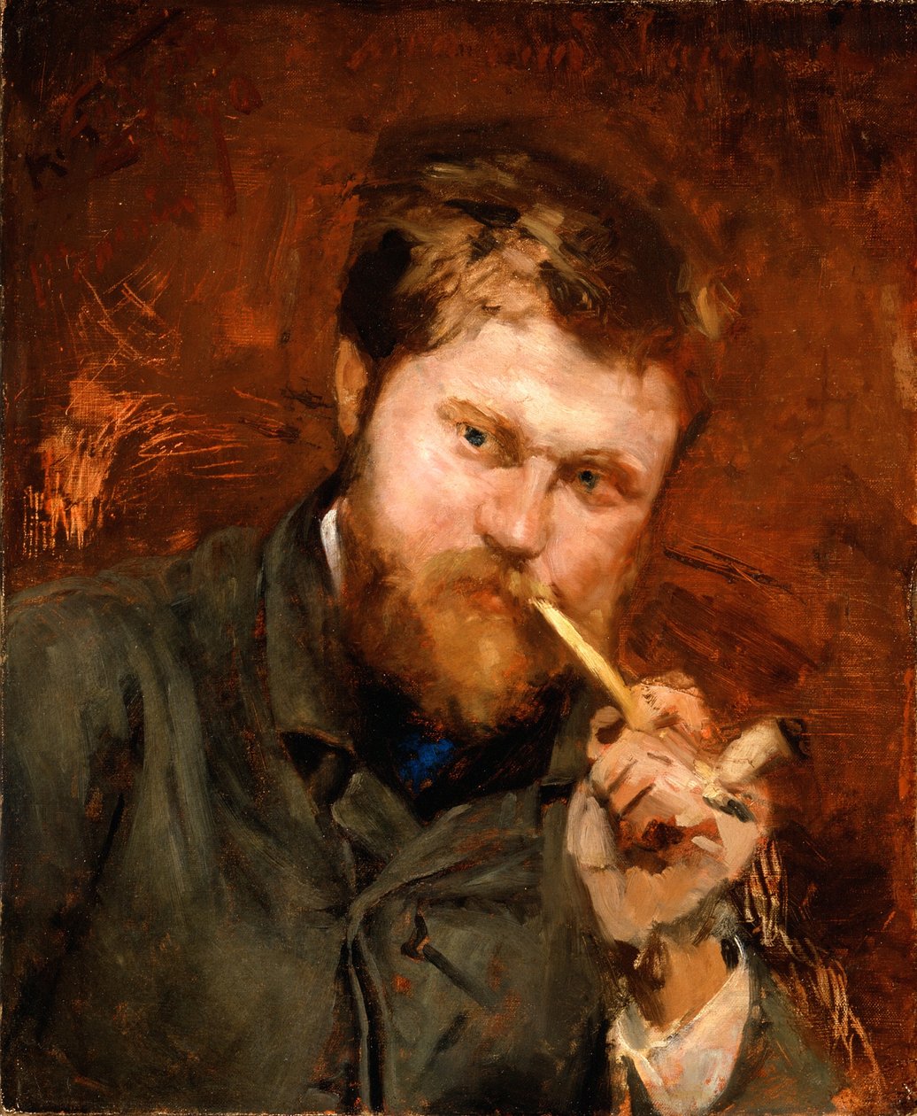 Homem fumando um cachimbo, c.1875 de Jean Alexandre Joseph Falguiere