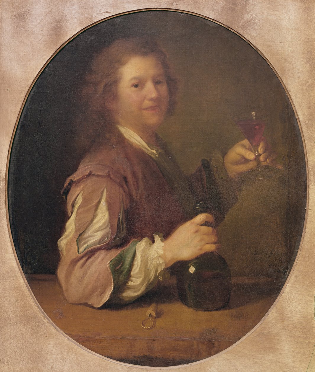 Auto-retrato do artista bebendo, 1724 de Jean Alexis Grimou