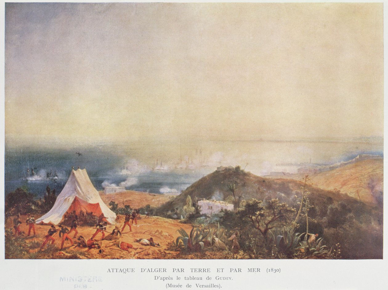 Ataque de Argel por terra e mar em 1830 de Jean Antoine Theodore Gudin
