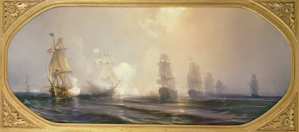 Batalha Naval na Baía de Chesapeake, 3 de setembro de 1781, 1848 de Jean Antoine Theodore Gudin