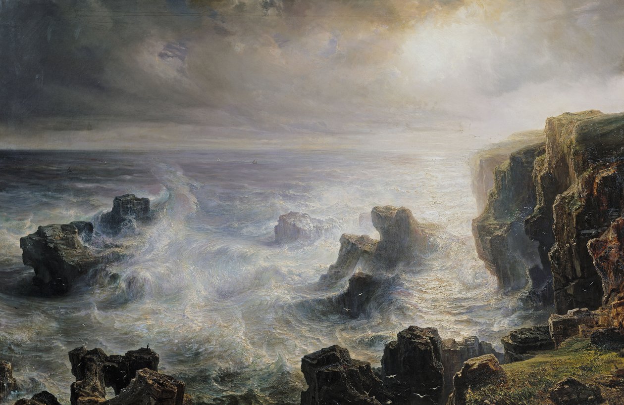 Tempestade ao largo da costa de Belle-Ile de Jean Antoine Theodore Gudin