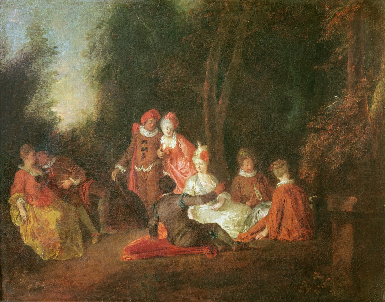 Uma conversa em um parque de Jean Antoine Watteau