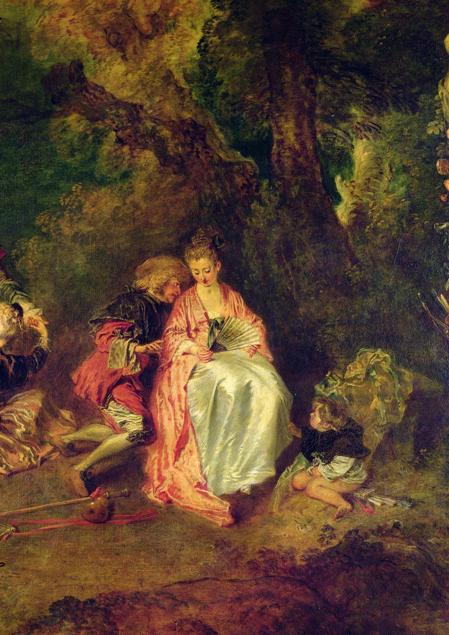 Embarque para Cythera, c.1717 (detalhe de 3755) de Jean Antoine Watteau
