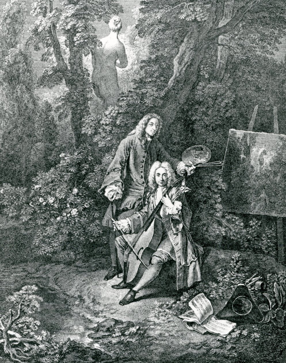 Jean Antoine Watteau e seu amigo Monsieur de Julienne de Jean Antoine Watteau