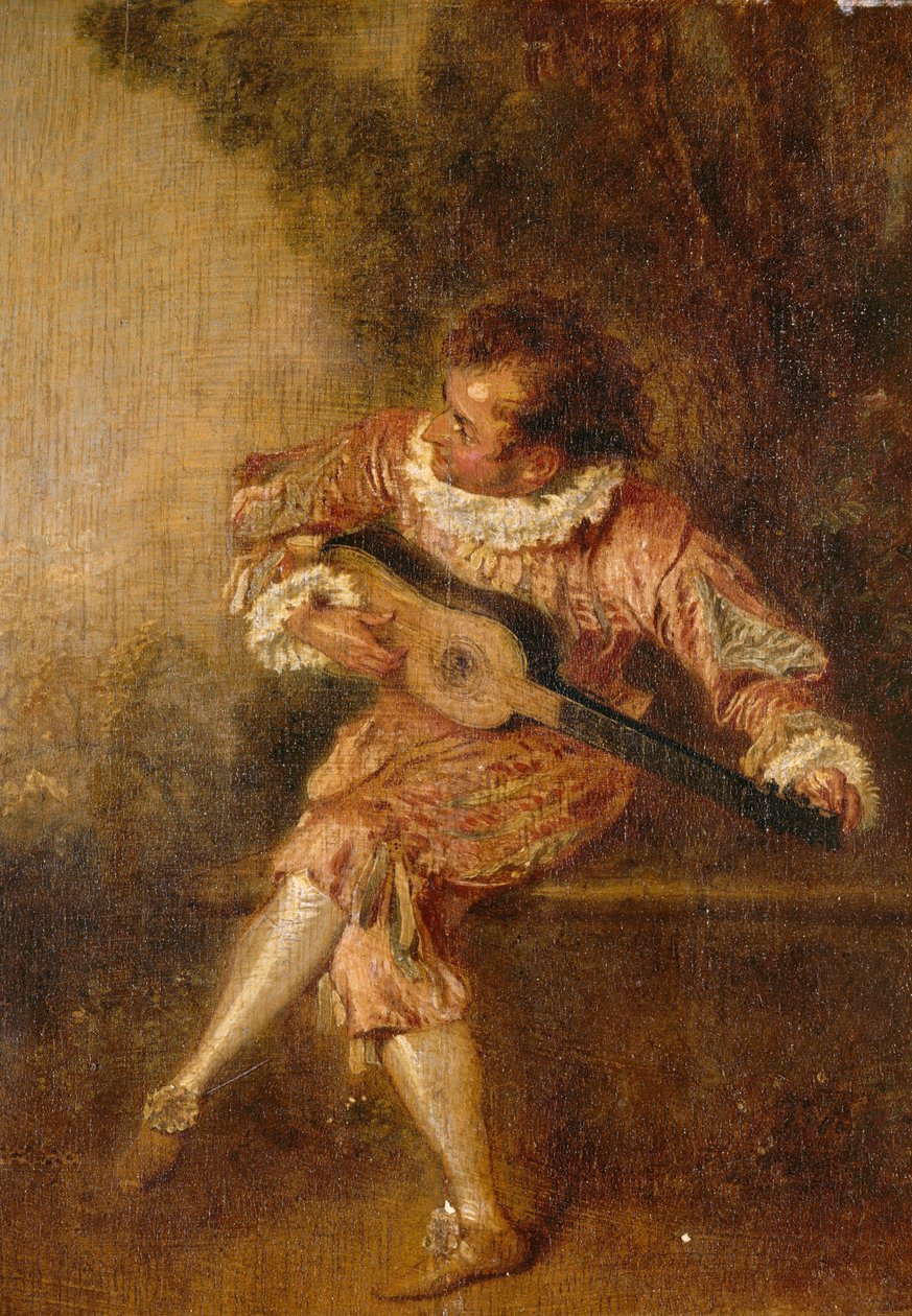 Le donneur de sérénades (Mezetin) de Jean Antoine Watteau