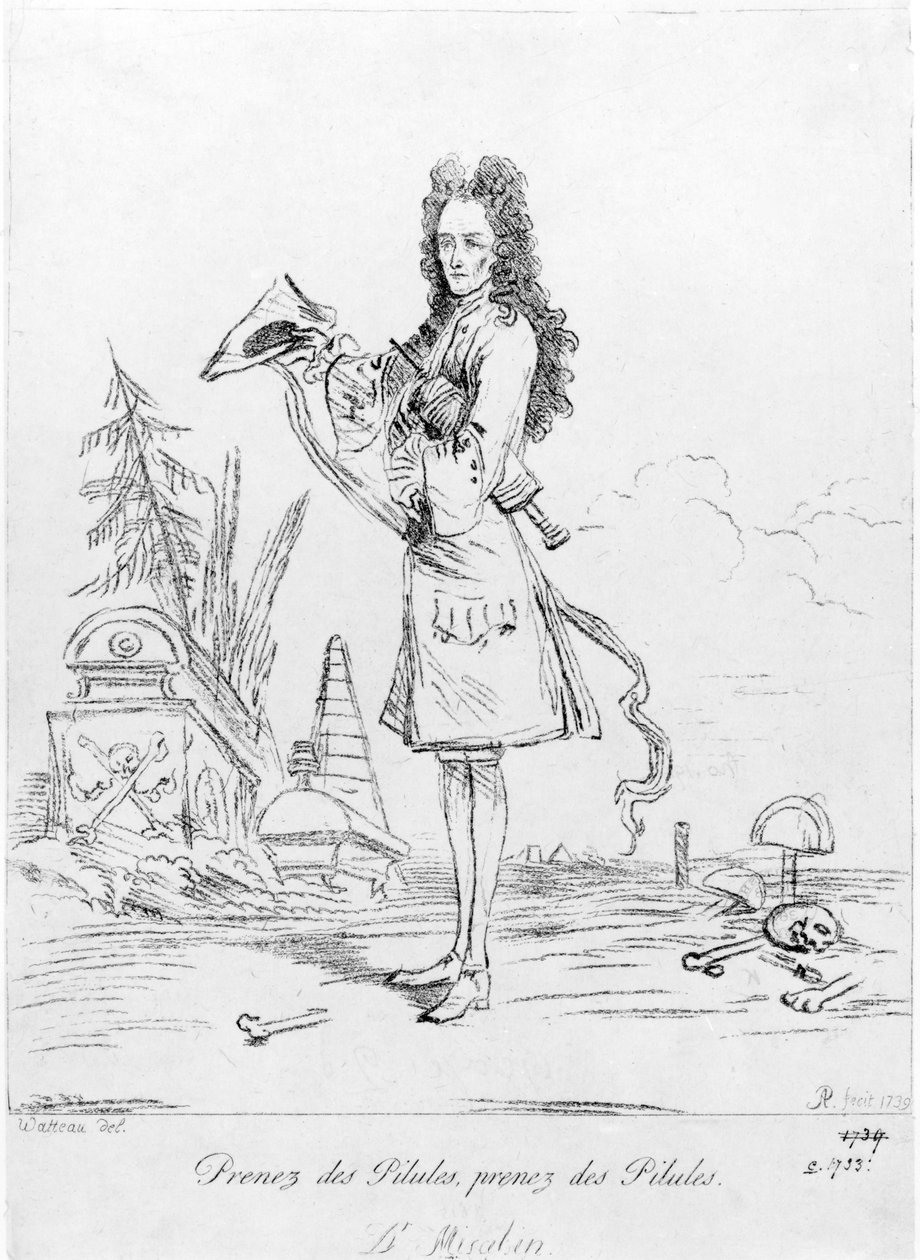 Tome pílulas, tome pílulas - Dr. Misabin, 1739 de Jean Antoine Watteau