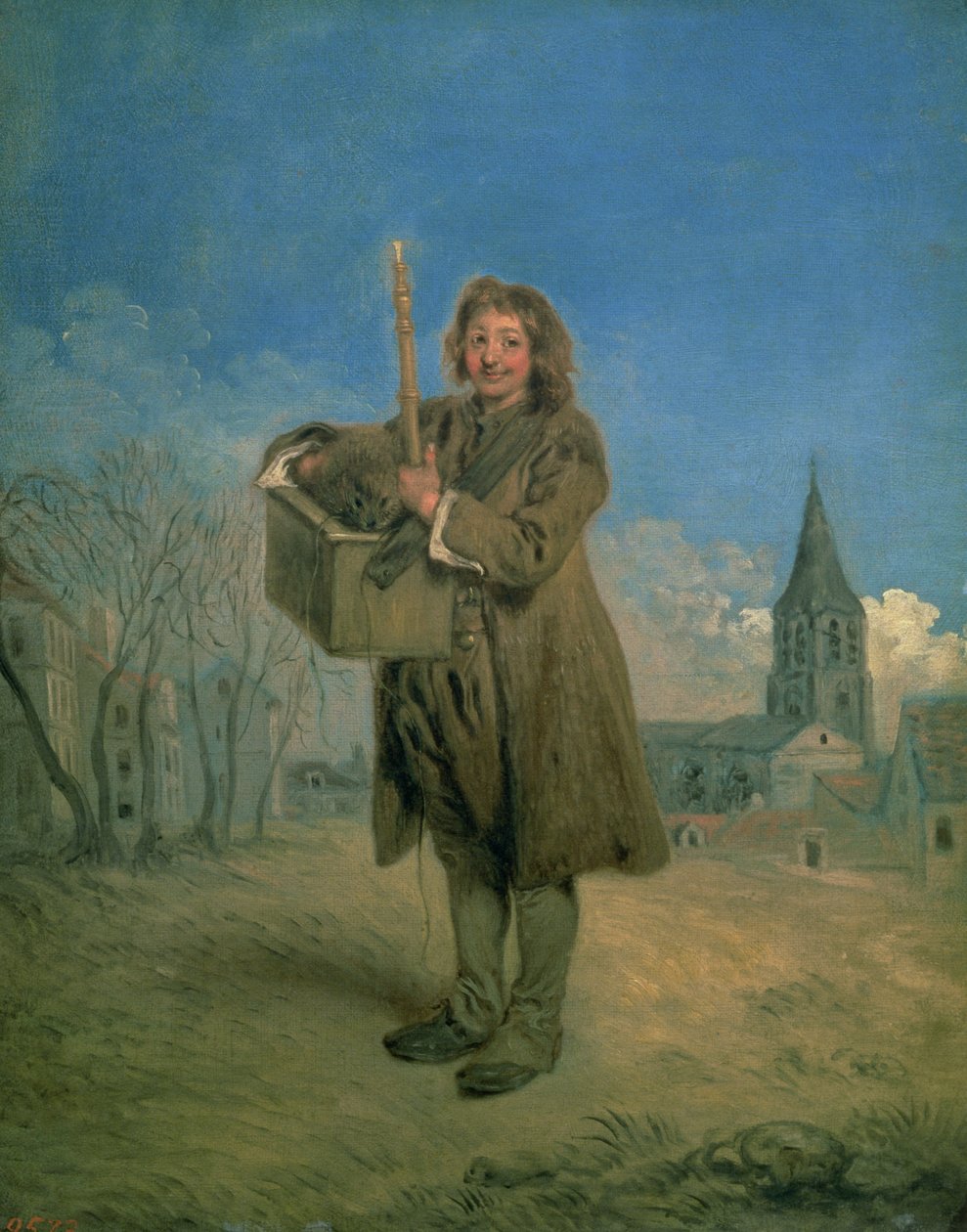 Sabóia com uma marmota, 1715-16 de Jean Antoine Watteau