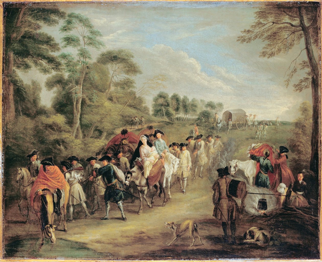 Soldados no março de Jean Antoine Watteau