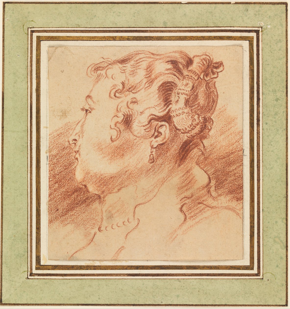 Estudo da cabeça da mulher de Jean Antoine Watteau