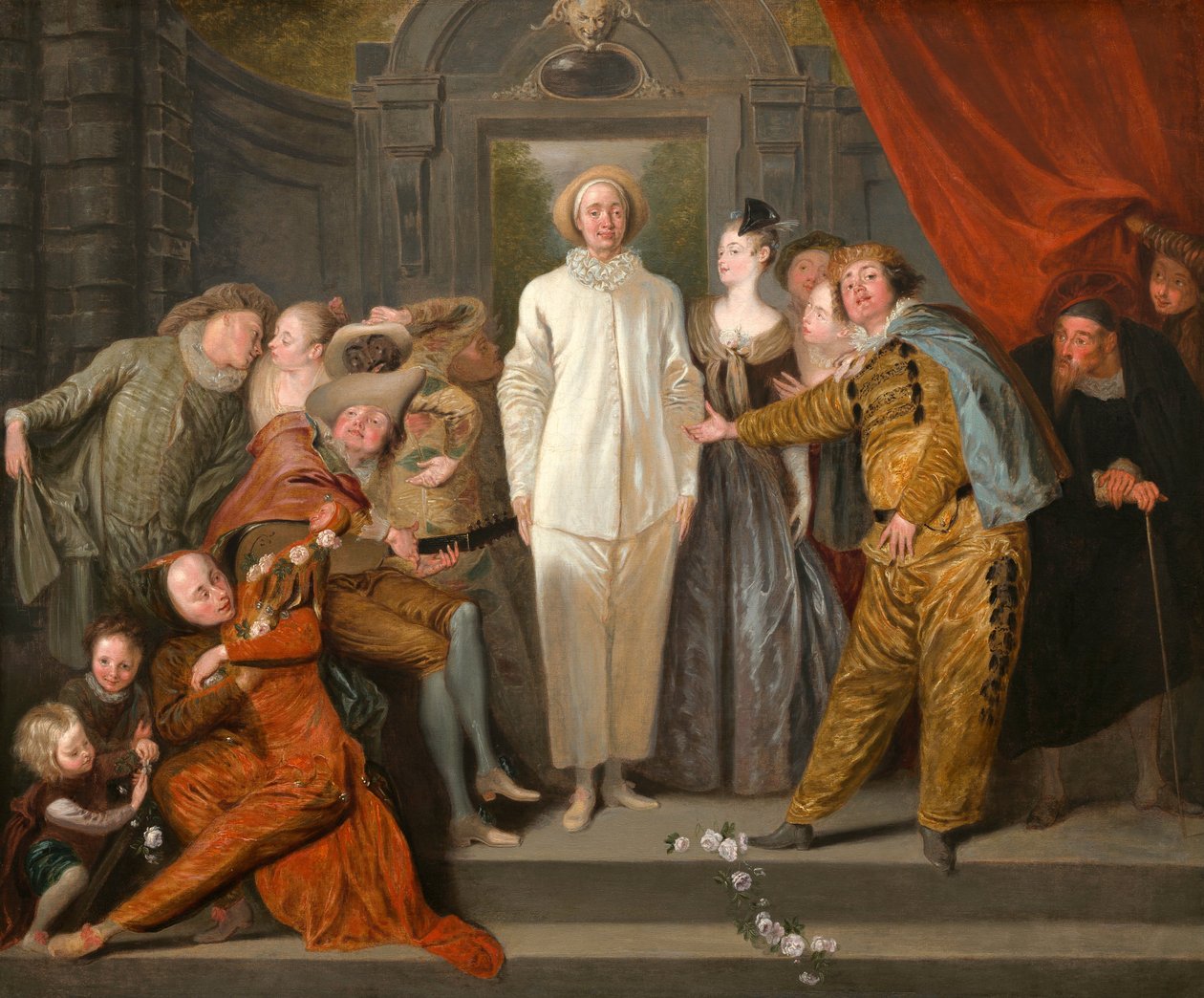 Os Comediantes Italianos, c.1720 de Jean Antoine Watteau