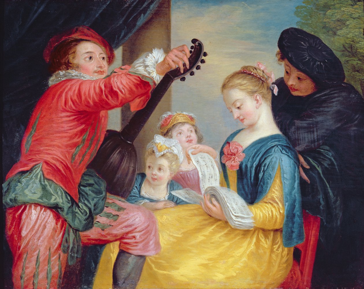 A lição de música de Jean Antoine Watteau