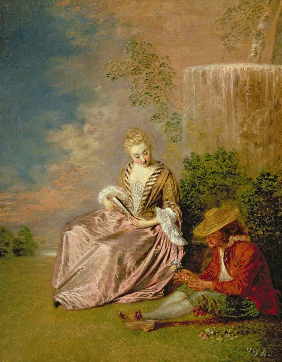 O amante tímido de 1718 de Jean Antoine Watteau