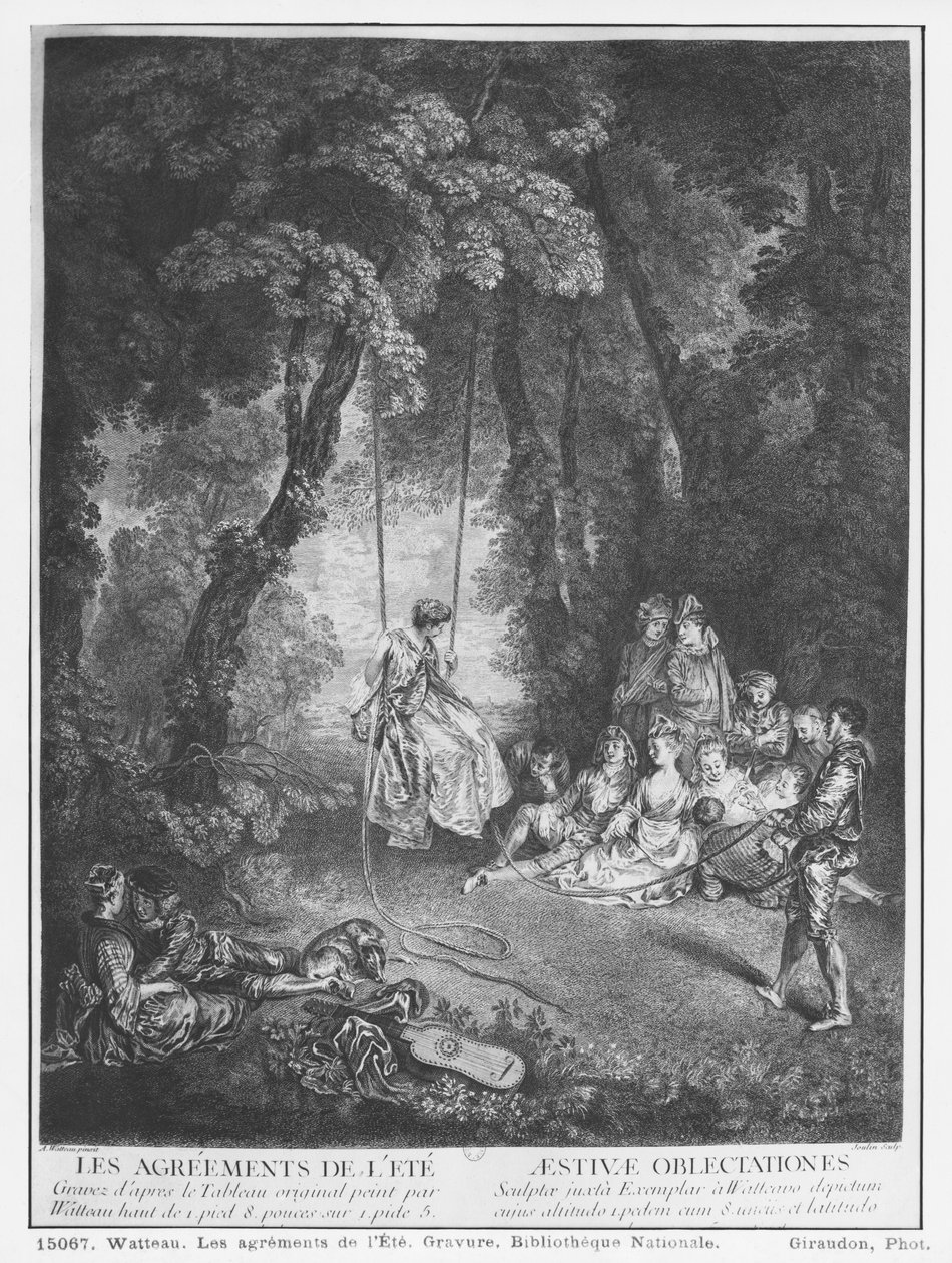 Os prazeres do verão, gravados por François Joullain (1697-1778) de Jean Antoine Watteau