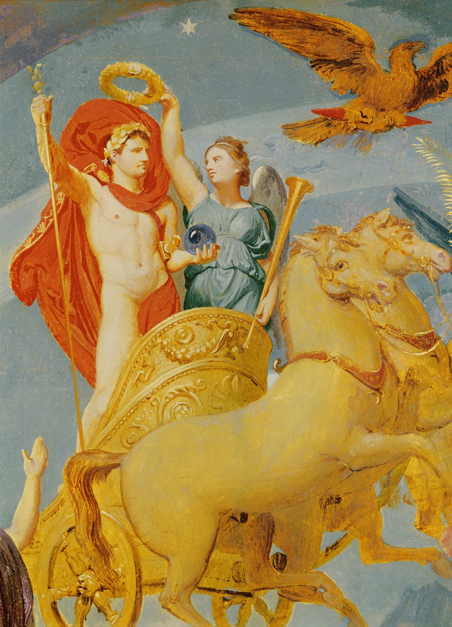 Apoteose de Napoleão I, detalhe da carruagem de Napoleão, 1853 de Jean Auguste Dominique Ingres