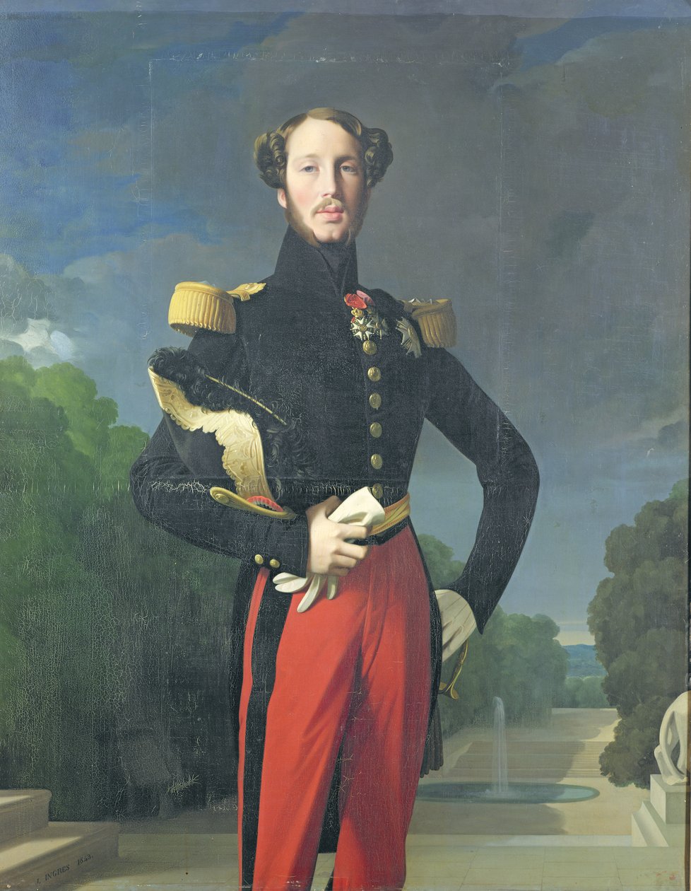 Ferdinand-Philippe (1810-1842) Duque de Orleans no Parque de Saint-Cloud, 1843 de Jean Auguste Dominique Ingres