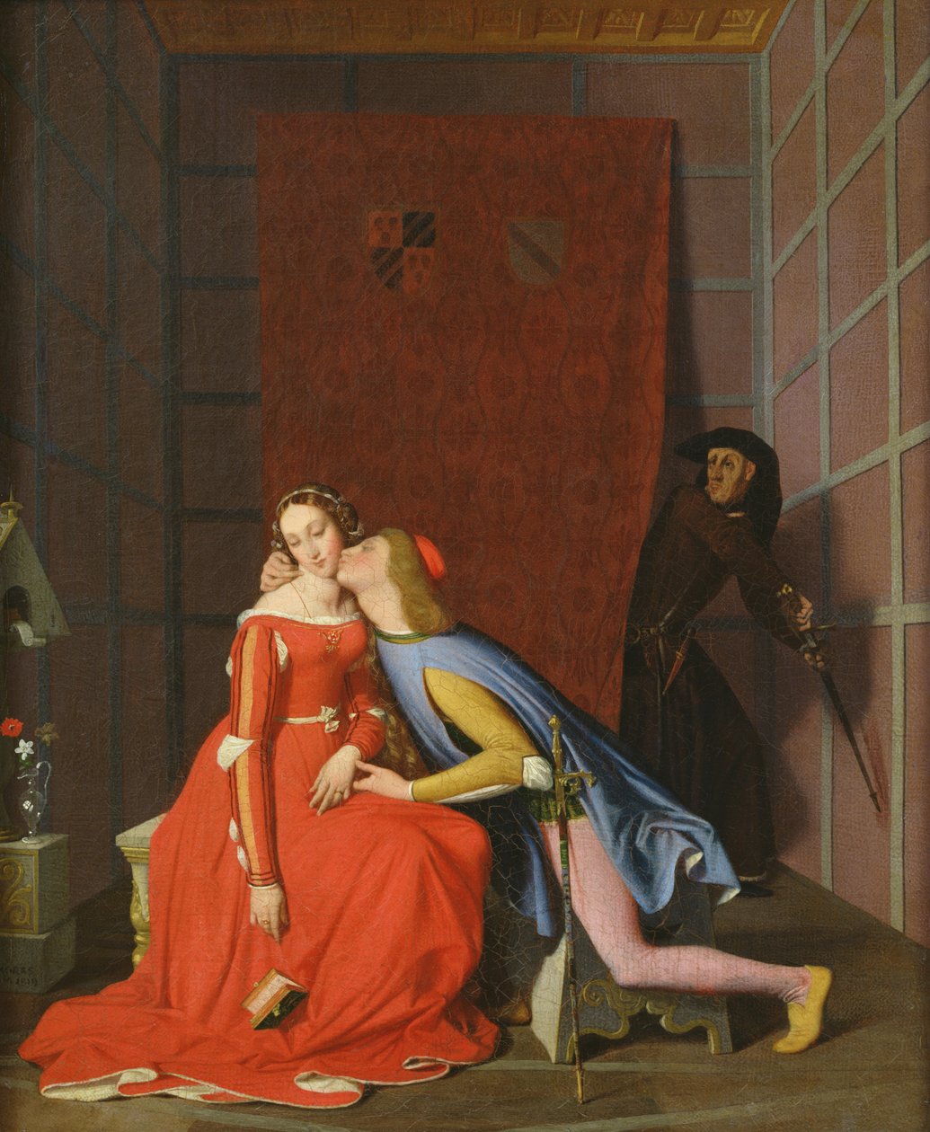 Francesca de Rimini e Paolo Malatesta, 1819 de Jean Auguste Dominique Ingres